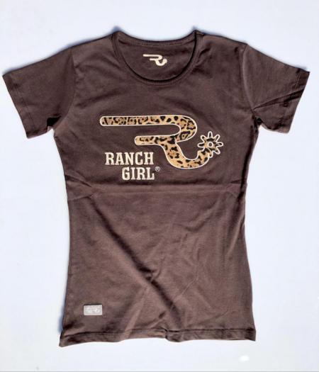 T-shirt chocolat Ranchgirls léopard-2